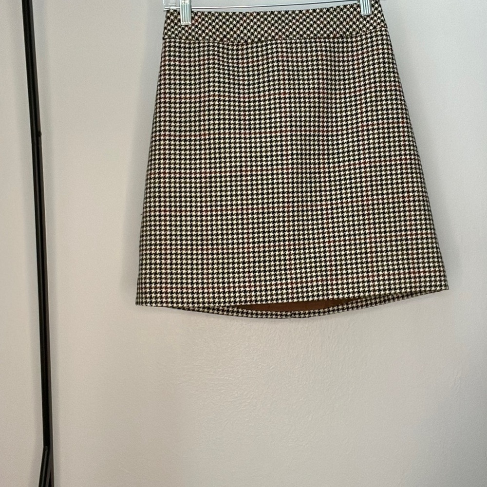 J Crew houndstooth a line skirt